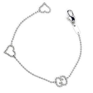 Gucci Boule Heart & Interlocking G Sterling Silver Bracelet